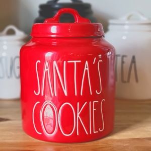 Rae Dunn Red Santa's Cookies Canister